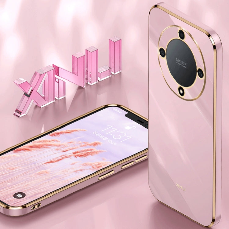 For Honor X9a 5G XINLI Straight Edge 6D Electroplate TPU Phone Case(White) - Honor Cases by XINLI | Online Shopping South Africa | PMC TechLife | Buy Now Pay Later Mobicred