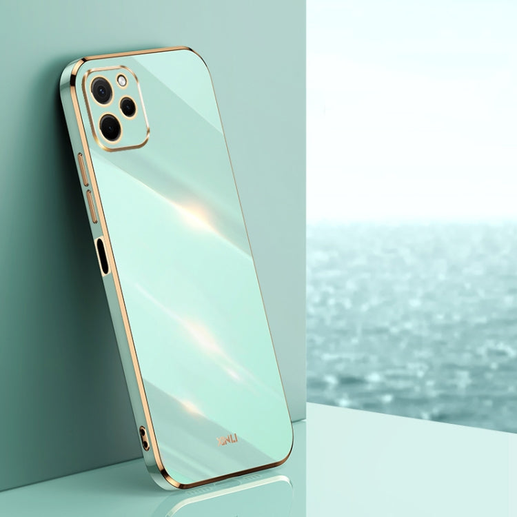 For Huawei nova Y61 XINLI Straight Edge 6D Electroplate TPU Phone Case(Mint Green) - Huawei Cases by XINLI | Online Shopping South Africa | PMC TechLife | Buy Now Pay Later Mobicred
