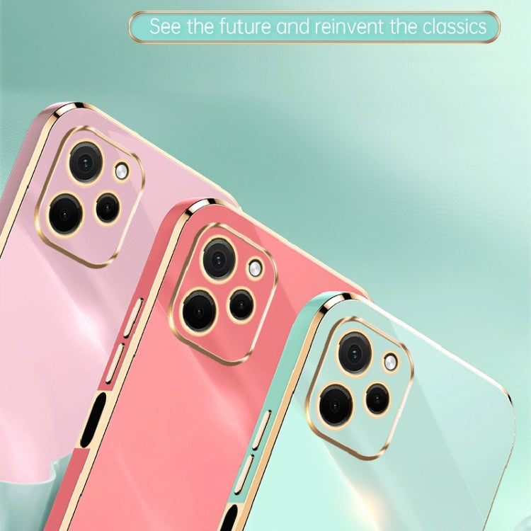For Huawei nova Y61 XINLI Straight Edge 6D Electroplate TPU Phone Case(Mint Green) - Huawei Cases by XINLI | Online Shopping South Africa | PMC TechLife | Buy Now Pay Later Mobicred