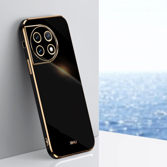For OnePlus Ace 2 XINLI Straight Edge 6D Electroplate TPU Phone Case(Black) - free shipping - PMC Jewellery - Order now!