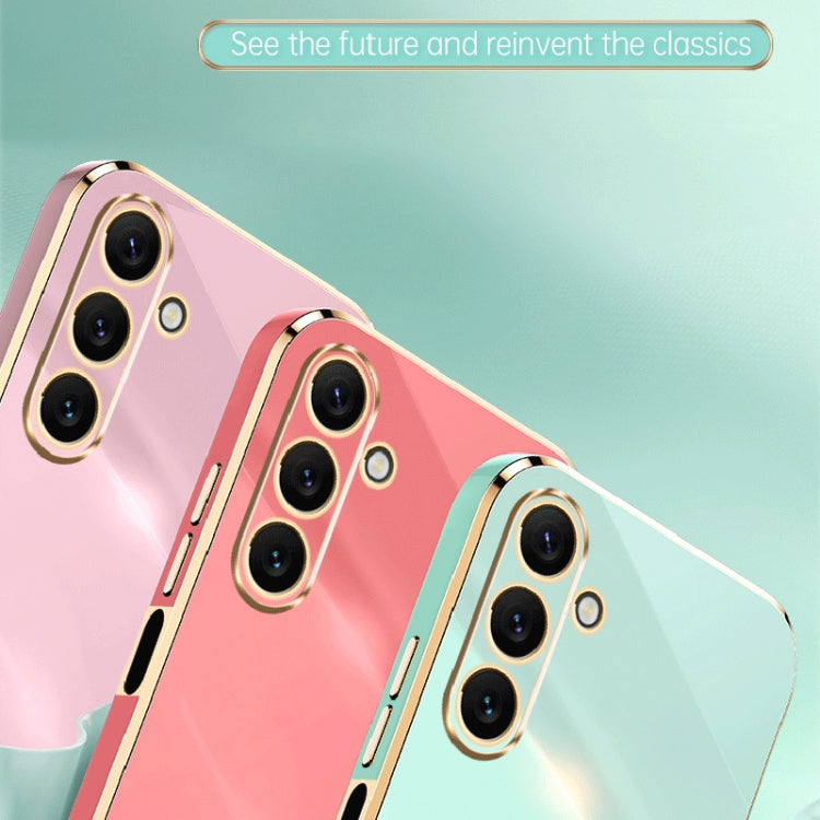 For Samsung Galaxy A24 4G XINLI Straight Edge 6D Electroplate TPU Phone Case(Cherry Purple)