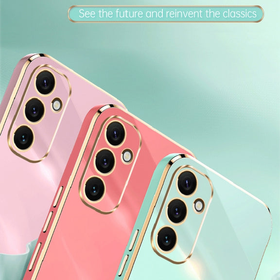 For Samsung Galaxy A34 5G XINLI Straight Edge 6D Electroplate TPU Phone Case(Hawthorn Red)