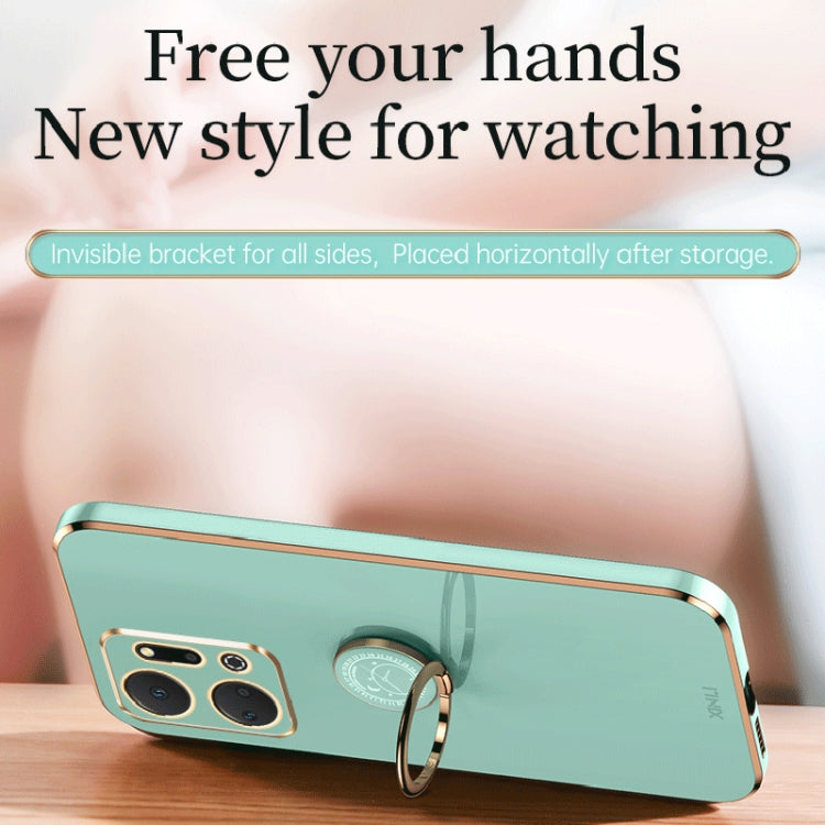 For Honor X7a 2023 XINLI Straight Edge 6D Electroplate TPU Phone Case with Ring Holder(Pink) - free shipping - PMC TechLife - Order now!