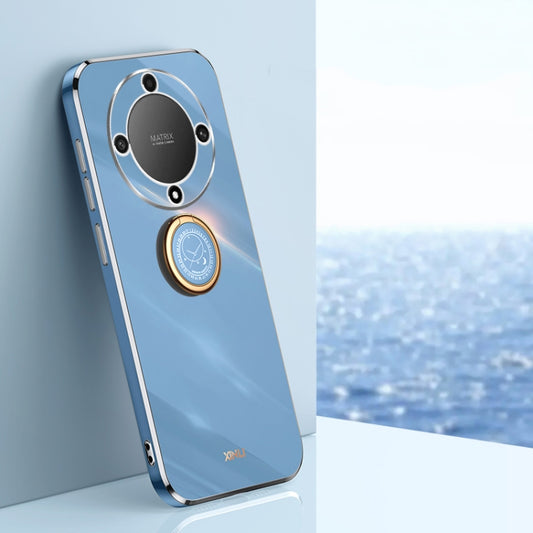 For Honor X9a 5G XINLI Straight Edge 6D Electroplate TPU Phone Case with Ring Holder(Celestial Blue) - free shipping - PMC Jewellery - Order now!