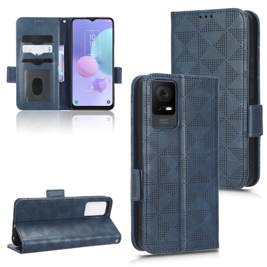 For TCL 405 / 406 T506D Symmetrical Triangle Leather Phone Case(Blue) - free shipping - PMC Jewellery - Order now!