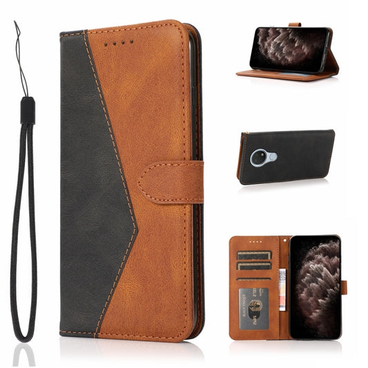 For Nokia 6.2 / 7.2 Dual-color Stitching Leather Phone Case(Black Brown) - free shipping - PMC Jewellery - Order now!