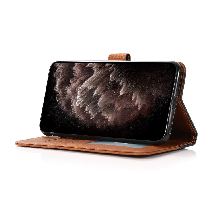 For Nokia 6.2 / 7.2 Dual-color Stitching Leather Phone Case(Black Brown)
