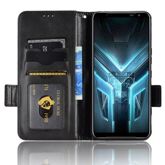 For Asus ROG Phone 3 Strix / 3 ZS661KL Symmetrical Triangle Leather Phone Case(Black)