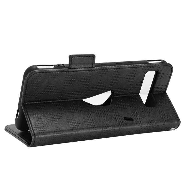 For Asus ROG Phone 3 Strix / 3 ZS661KL Symmetrical Triangle Leather Phone Case(Black)