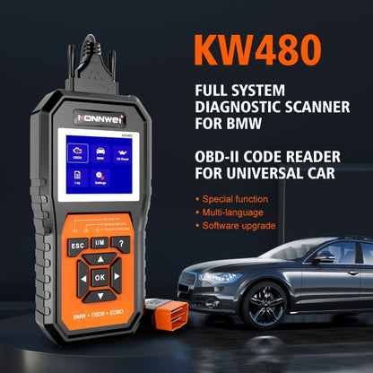 For BMW KONNWE KW480 2.8 inch Color Screen OBD2 Car Fault Detector - free shipping - PMC Jewellery - Order now!