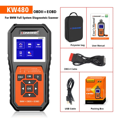 For BMW KONNWE KW480 2.8 inch Color Screen OBD2 Car Fault Detector - free shipping - PMC Jewellery - Order now!