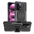 For Xiaomi Redmi Note 12 Pro 5G Tire Texture TPU + PC Phone Case with Holder(Black) - Note 12 Pro Cases by PMC TechLife | Online Shopping South Africa | PMC TechLife