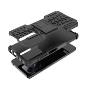 For Xiaomi Redmi Note 12 Pro 5G Tire Texture TPU + PC Phone Case with Holder(Black)
