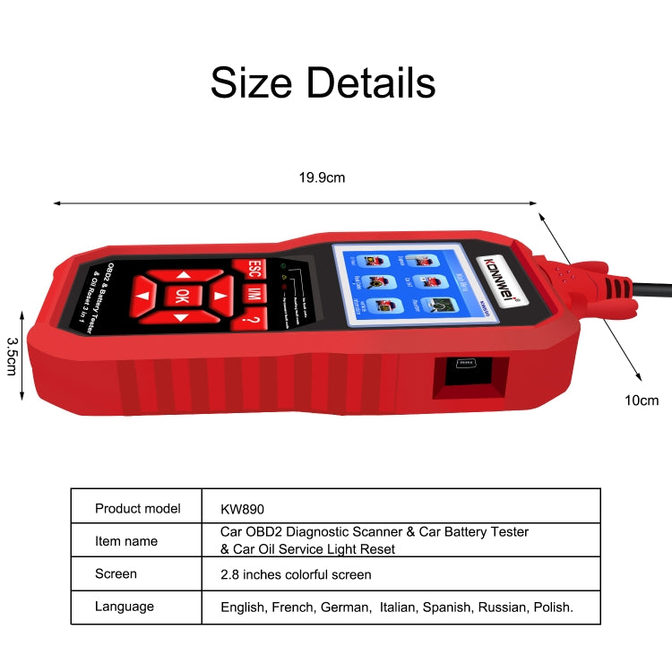 KONNWEI KW890 2 in 1 Car OBD2 Fault Detector + Maintenance Light Reseter - free shipping - PMC TechLife - Order now!