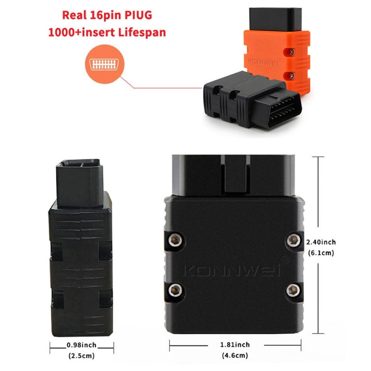 KONNWEI KW902 Bluetooth 5.0 OBD2 Car Fault Diagnostic Scan Tools Support IOS / Android(Orange) - Code Readers & Scan Tools by KONNWEI | Online Shopping South Africa | PMC TechLife | Buy Now Pay Later Mobicred