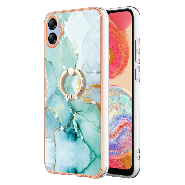 For Samsung Galaxy A04e Electroplating Marble IMD TPU Phone Case with Ring Holder(Green 003) - free shipping - PMC TechLife - Order now!