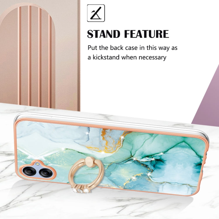 For Samsung Galaxy A04e Electroplating Marble IMD TPU Phone Case with Ring Holder(Green 003) - free shipping - PMC TechLife - Order now!