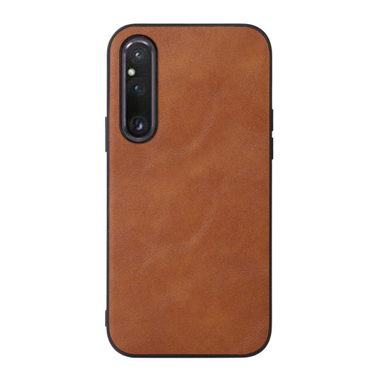 For Sony Xperia 1 V Cowhide Texture PU Phone Case(Brown) - free shipping - PMC Jewellery - Order now!