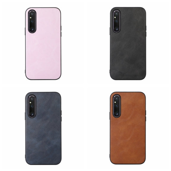 For Sony Xperia 1 V Cowhide Texture PU Phone Case(Brown)