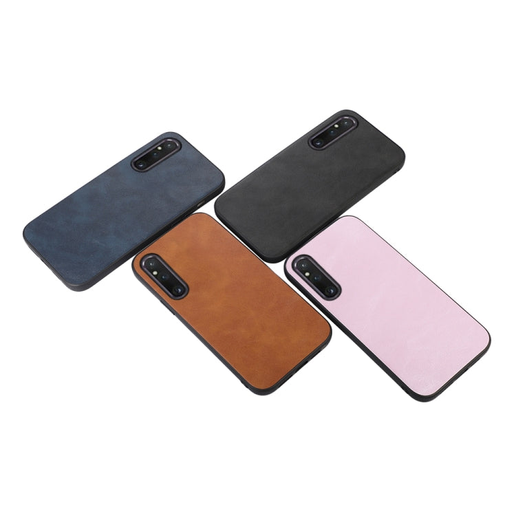 For Sony Xperia 1 V Cowhide Texture PU Phone Case(Brown)