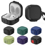 Wireless Earphones Silicone Case with Switch & Carabiner for Samsung Galaxy Buds Live / Buds2 / Buds Pro / Buds2 Pro(Black)