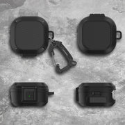 Wireless Earphones Silicone Case with Switch & Carabiner for Samsung Galaxy Buds Live / Buds2 / Buds Pro / Buds2 Pro(Army Green)