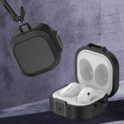 Wireless Earphones Silicone Case with Switch & Carabiner for Samsung Galaxy Buds Live / Buds2 / Buds Pro / Buds2 Pro(Dark Blue)