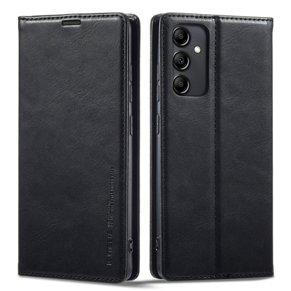 For Samsung Galaxy A14 4G/5G LC.IMEEKE RFID Anti-theft Leather Phone Case(Black)