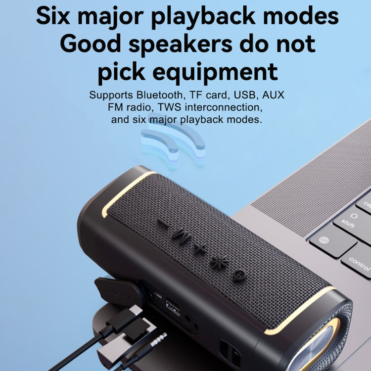 T&G TG375 Outdoor Portable LED Light RGB Wireless Bluetooth Speaker Subwoofer(Black) - Desktop Speaker by T&G | Online Shopping South Africa | PMC TechLife