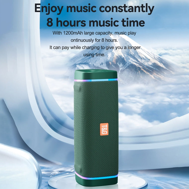 T&G TG375 Outdoor Portable LED Light RGB Wireless Bluetooth Speaker Subwoofer(Dark Green)