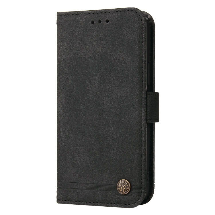 For Honor X9a/X40 5G/Magic5 Lite Skin Feel Life Tree Metal Button Leather Phone Case(Black) - Honor Cases by PMC TechLife | Online Shopping South Africa | PMC TechLife | Buy Now Pay Later Mobicred