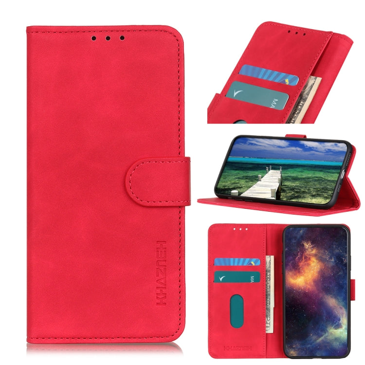 For Google Pixel 7a KHAZNEH Retro Texture Flip Leather Phone Case(Red) - free shipping - PMC Jewellery - Order now!