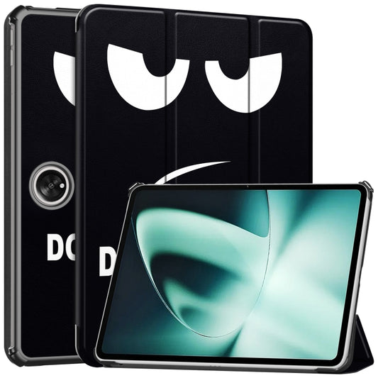 For OnePlus Pad Custer Painted 3-Fold Holder Smart Leather Tablet Case(Big Eye Me) - free shipping - PMC Jewellery - Order now!