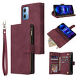 For Xiaomi Redmi Note 12 5G Global India / Poco X5 Multifunctional Multi-Card Wallet Phone Leather Case(Wine Red) - free shipping - PMC TechLife - Order now!