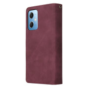 For Xiaomi Redmi Note 12 5G Global India / Poco X5 Multifunctional Multi-Card Wallet Phone Leather Case(Wine Red)