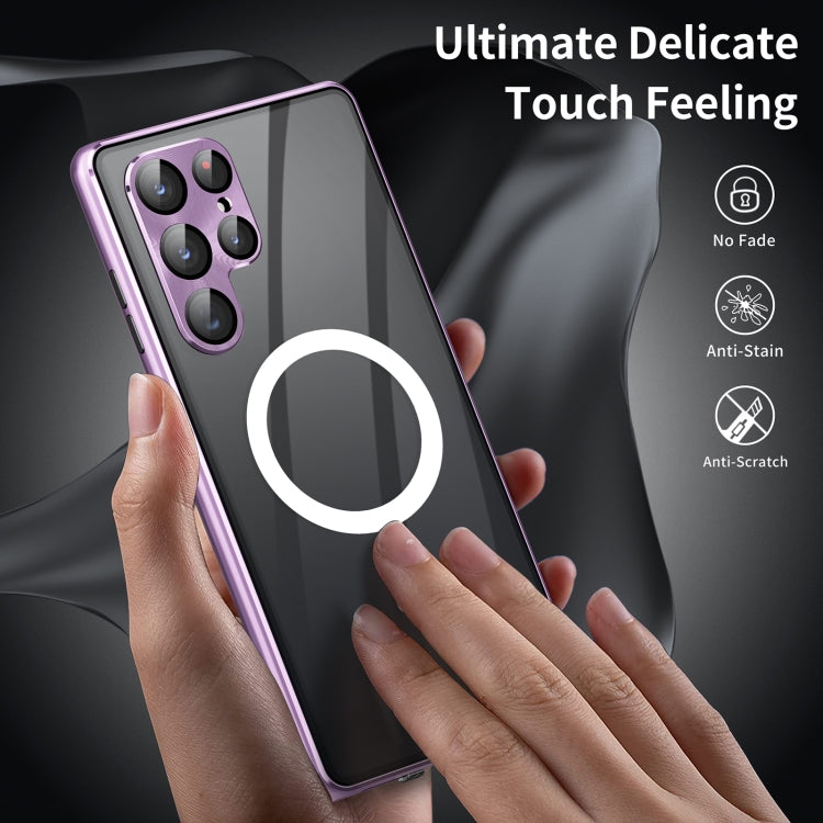 For Samsung Galaxy S23 Ultra 5G HD Full Cover Magsafe Magnetic Metal Tempered Glass Phone Case(Silver) - free shipping - PMC Jewellery - Order now!