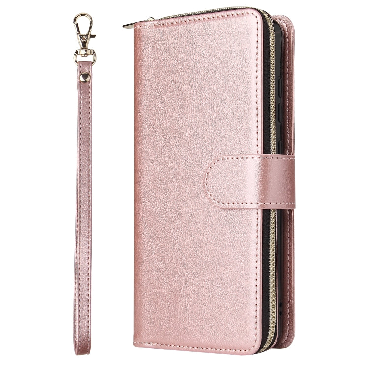 For Xiaomi Redmi Note 12 5G Global / Poco X5 9 Card Slots Zipper Wallet Bag Leather Phone Case(Rose Gold) - free shipping - PMC TechLife - Order now!