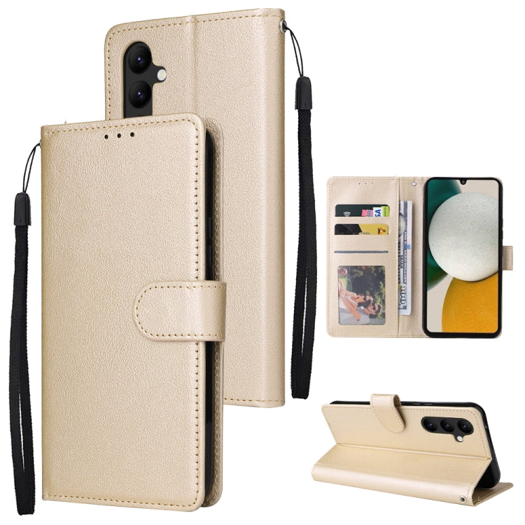 For Samsung Galaxy A34 3 Card Slots Multifunctional Leather Phone Case(Gold) - free shipping - PMC TechLife - Order now!