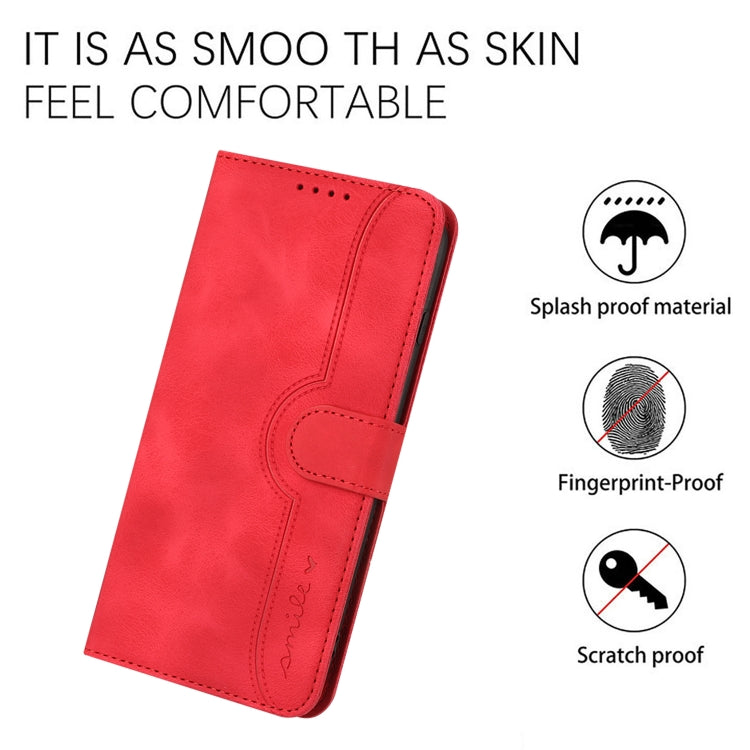 For Xiaomi Redmi Note 12 5G Heart Pattern Skin Feel Leather Phone Case(Red) - free shipping - PMC TechLife - Order now!