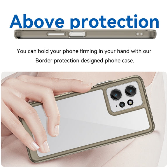 For Xiaomi Redmi Note 12 4G Global Colorful Series Acrylic + TPU Phone Case(Transparent Grey)