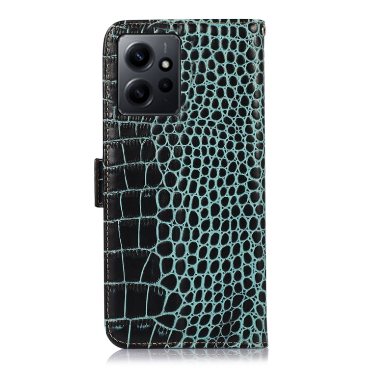 For Xiaomi Redmi Note 12 4G Global Crocodile Top Layer Cowhide Leather Phone Case(Green) - Note 12 Cases by PMC TechLife | Online Shopping South Africa | PMC TechLife