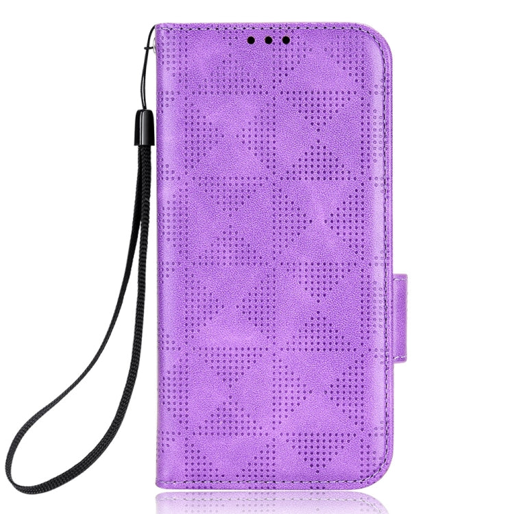 For Samsung Galaxy A14 5G Symmetrical Triangle Leather Phone Case(Purple)