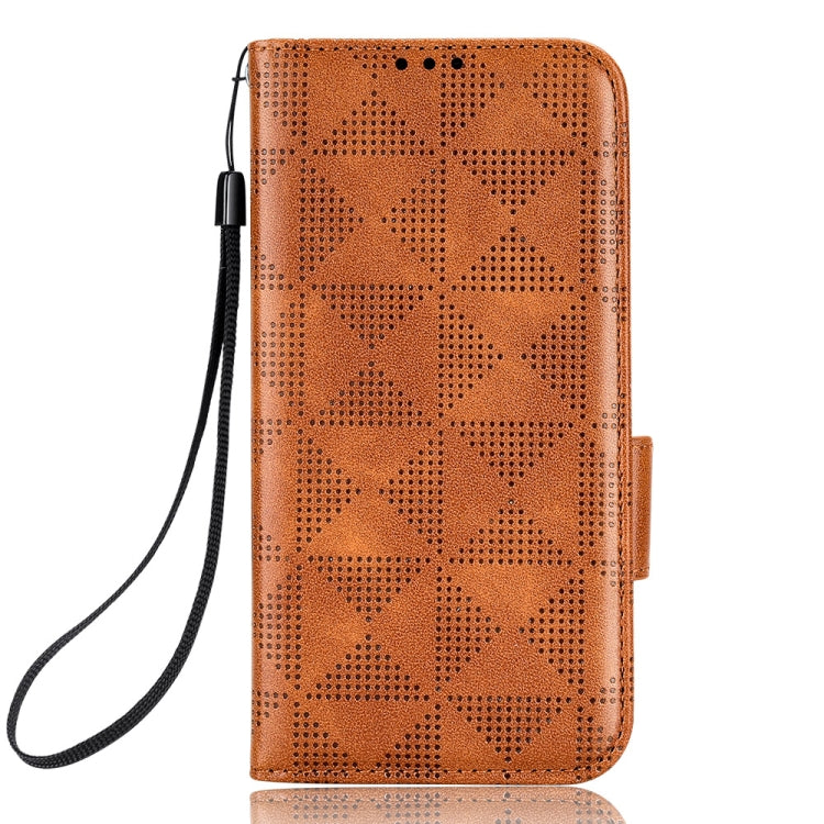 For Xiaomi 13 Lite / Civi 2 / 12 Lite NE Symmetrical Triangle Leather Phone Case(Brown)
