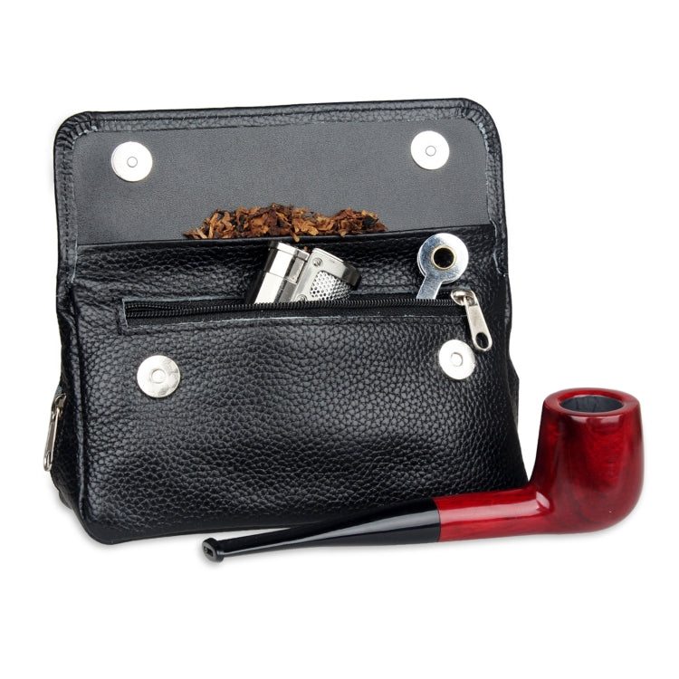 FIREDOG CL07 Portable Handcrafted Cowhide Double Pipe Bag(Black) - Cigarette Box & Ashtrays by FIREDOG | Online Shopping South Africa | PMC Jewellery | Buy Now Pay Later Mobicred