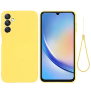 For Samsung Galaxy A24 4G Pure Color Liquid Silicone Shockproof Phone Case(Yellow)