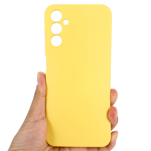 For Samsung Galaxy A24 4G Pure Color Liquid Silicone Shockproof Phone Case(Yellow)