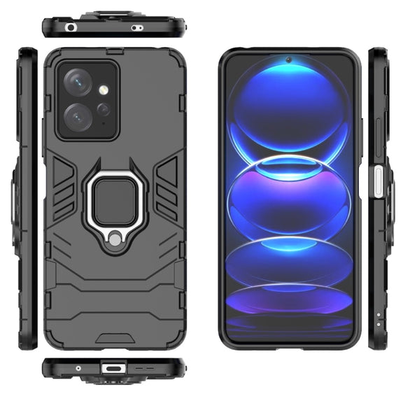 For Xiaomi Redmi Note 12 4G Global Magnetic Ring Holder PC + TPU Phone Case(Black)
