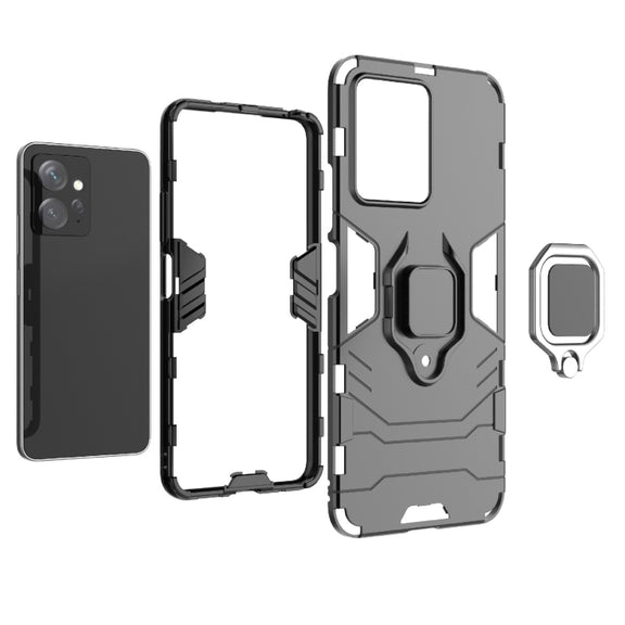 For Xiaomi Redmi Note 12 4G Global Magnetic Ring Holder PC + TPU Phone Case(Black)