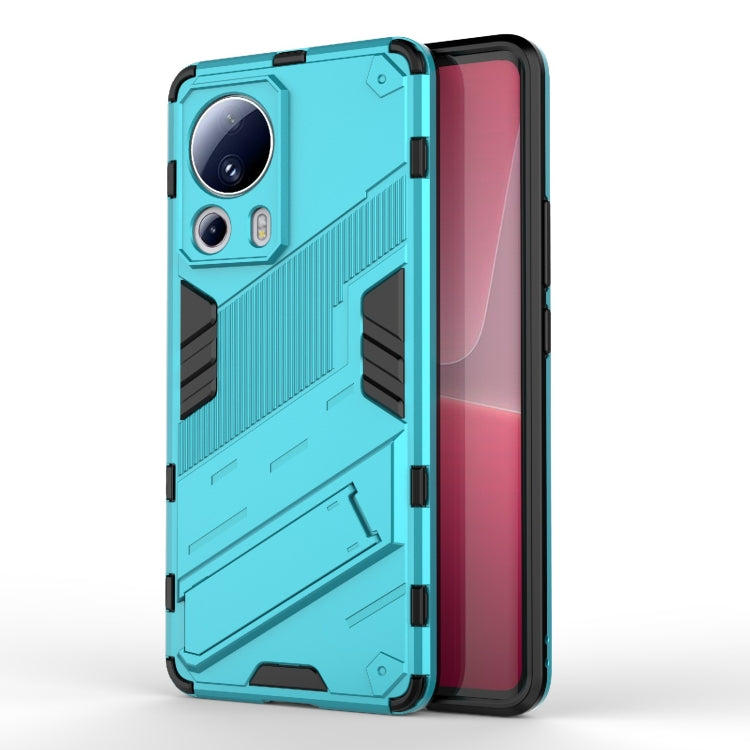 For Xiaomi 13 Lite Punk Armor 2 in 1 PC + TPU Shockproof Phone Case with Holder(Blue) - free shipping - PMC TechLife - Order now!