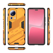 For Xiaomi 13 Lite Punk Armor 2 in 1 PC + TPU Shockproof Phone Case with Holder(Orange)